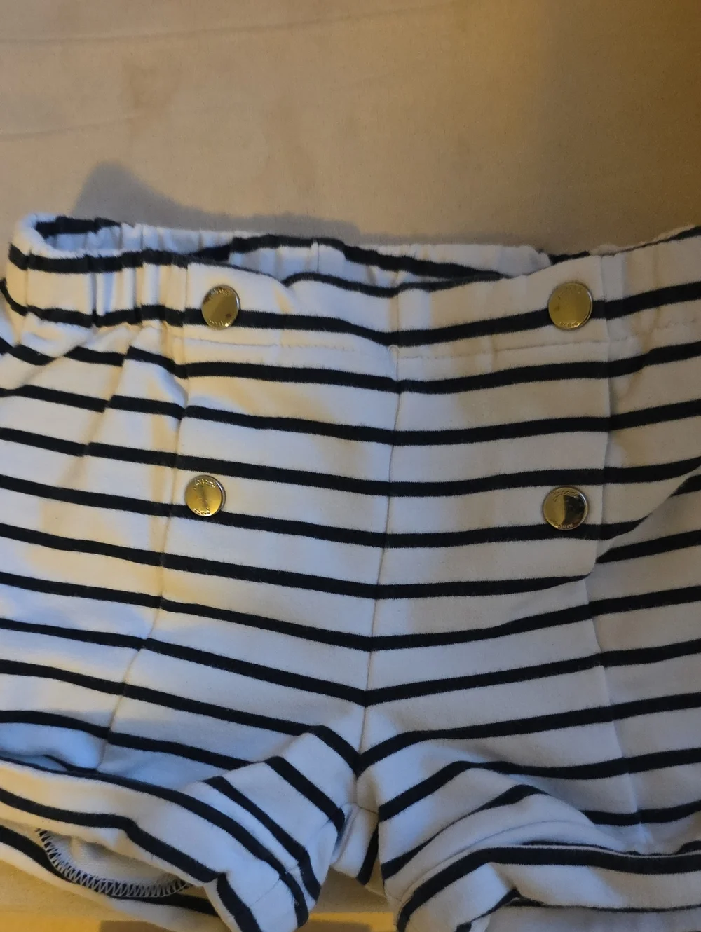 Jacadi Paris Navy Striped and White Double-Button Shorts Bundle